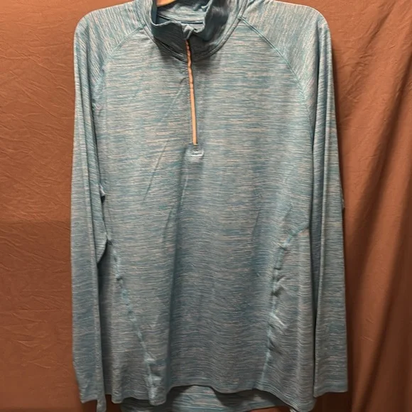 Champion Striped Blue Quarter-Zip Top. Lot of 2 - Picture 4 of 12